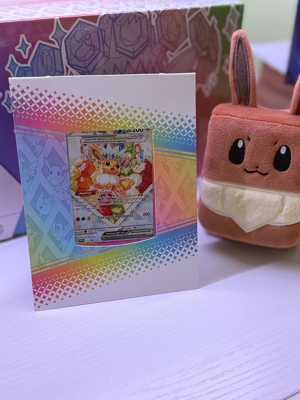 Rainbow Eevee EX Holo Promo Card from Scarlet & Violet Prismatic #174 MINT/NM